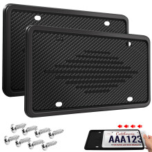 Lot de 2 supports universels en TPU noir pour plaque d'immatriculation Intermerge, pour voiture am   ricaine. Antirouille, anti-vibrations et r   sis