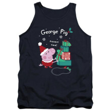 Trevco Sportswear HBRO10380-TK-1 Peppa Pig Christmas Present Time with George Pig Adult Tank Top, Navy - Small