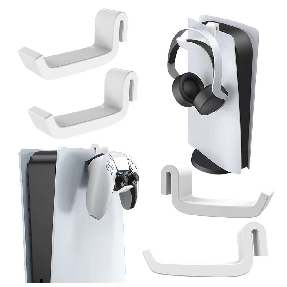 (White) 2Pcs/Pack P5 Headset Holder Stand For Playstation 5 Console Gaming Headphone Hanger With Widen Hook For Ps5 Controller White