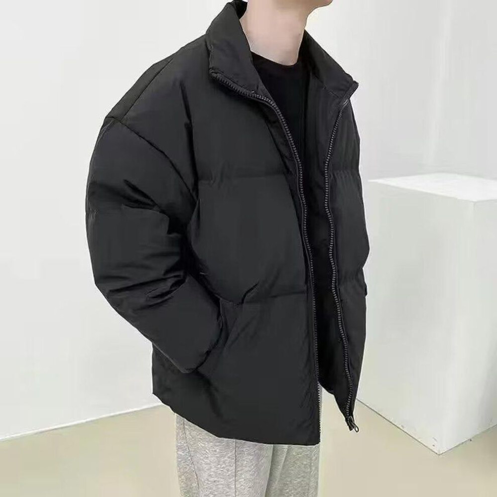 (black, M) "men's Winter Workwear: Thickened Cotton Puffer Jacket