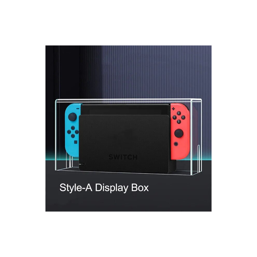 (Style-A Display Box) YLW RGB Base Clear Dust Cover for Nintendo Switch Oled Protection Cover Protective Sleeve Acrylic Display Shell Game Accessories
