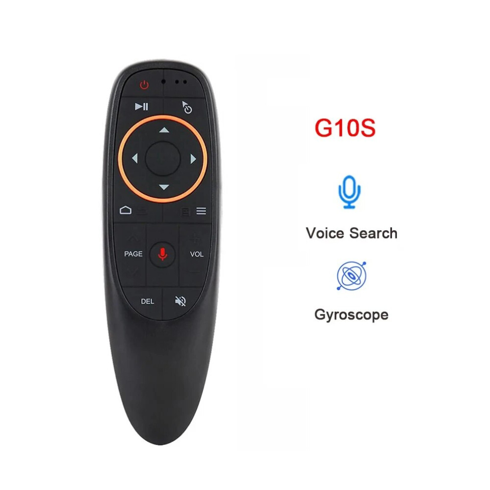 (black) GAMINJA G10S Air Mouse Voice Remote Control 2.4G Wireless Gyroscope IR Learning for H96 MAX X88 PRO X96 MAX Android TV Box HK1