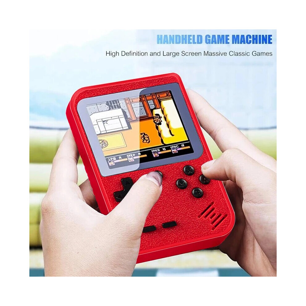 (Single Red) GAMINJA GC26 Retro Portable Mini Handheld Video Game Console 3.0 Inch Color LCD Kids Color Game Player Built in 400 Games