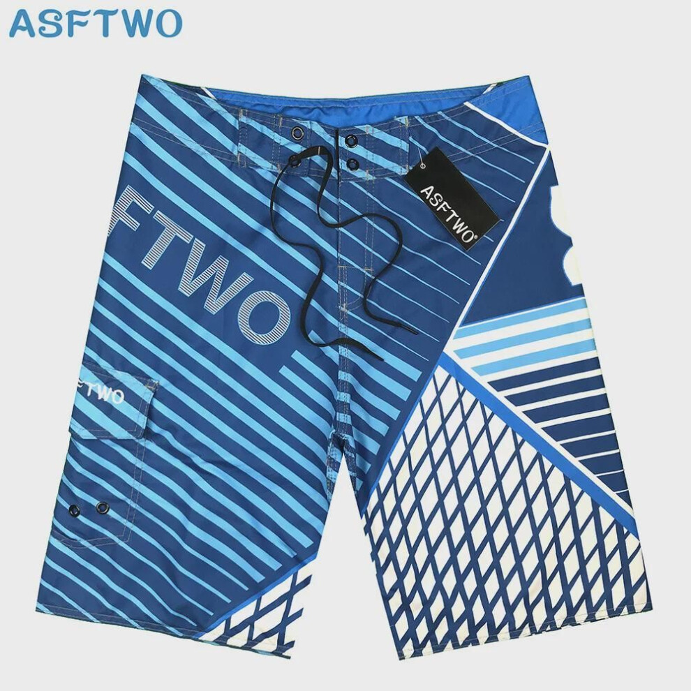 (blue, 32) "men's Quick-dry Basketball Surf Beach Shorts - Peach Skin Five-point Twill Design