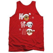 Trevco Sportswear NICK10361-TK-4 Paw Patrol Chase Marshall Rubble Christmas Santa Hats Adult Tank Top, Red - Extra Large