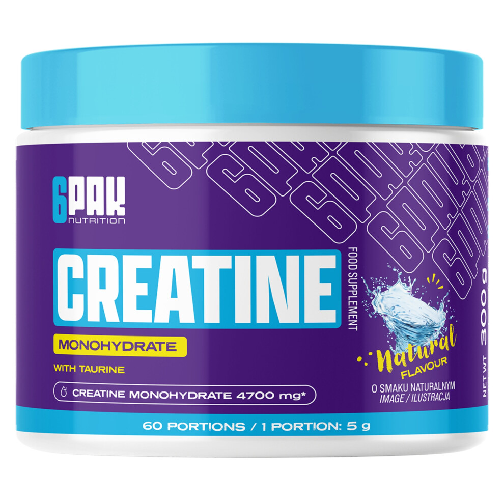 6PAK Creatine Monohydrate 300g Natural - Muscle & Strength Boost