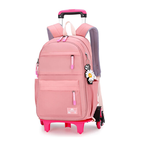 Egchescebo Rugzak met wieltjes voor meisjes, 43,2 cm, met wielen Travel 8, Golden-40420-wjax, 17