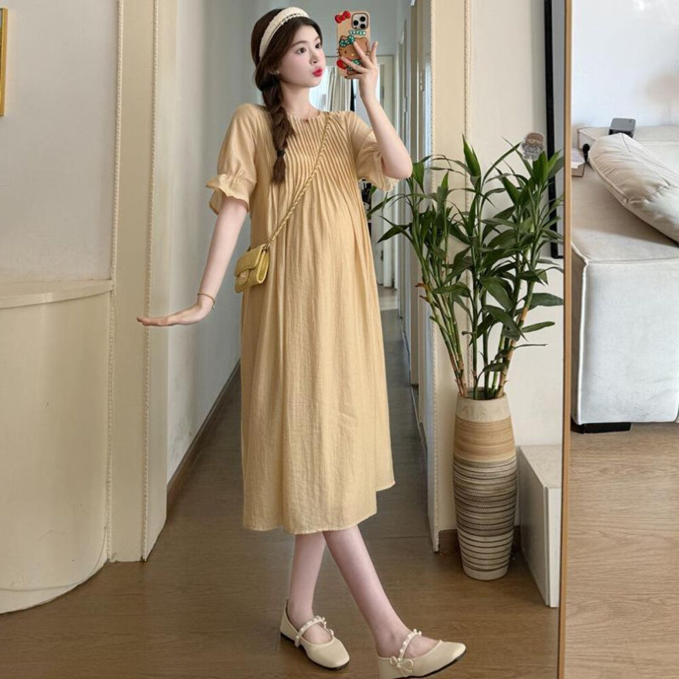 (XL) "chic Maternity Summer Dress: Age-defying, Loose-fit, Trendy Outfit For Expectant Mothers