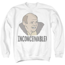 Trevco Sportswear PB177-AS-2 Princess Bride Inconceivable Adult Crewneck Sweatshirt, White - Medium
