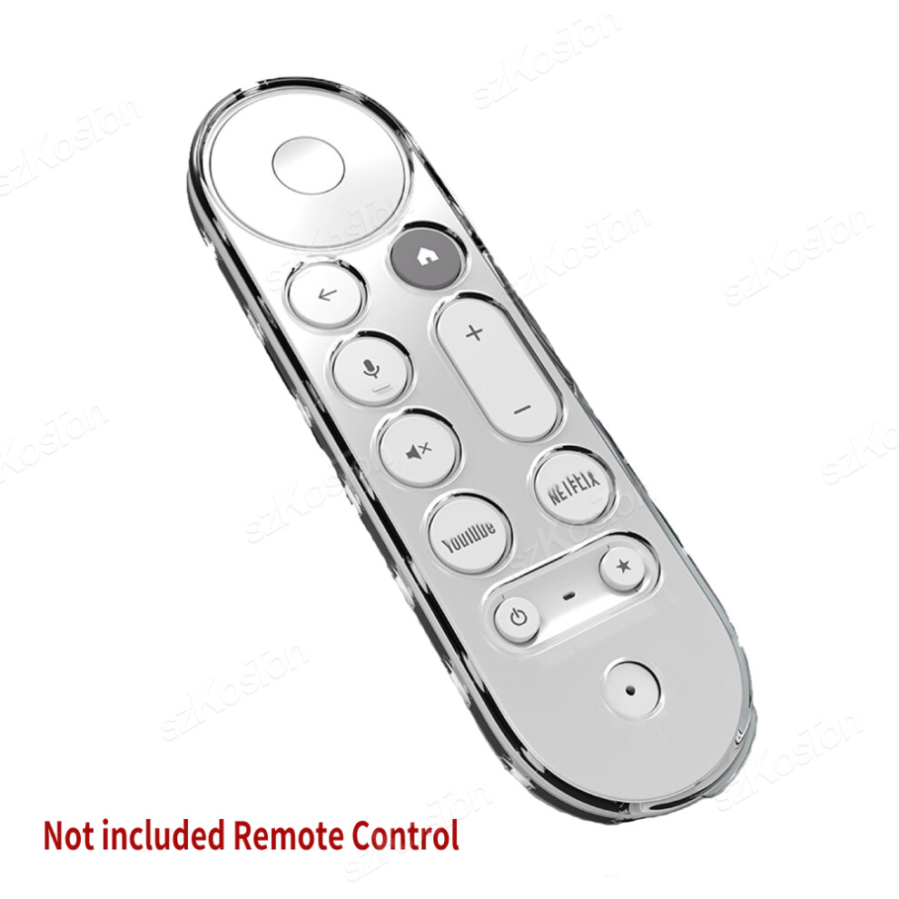(A) Protective Case for Google TV Streamer 4K 2024 Voice Remote Control Anti-Slipping Cover TPU Transparent Shell