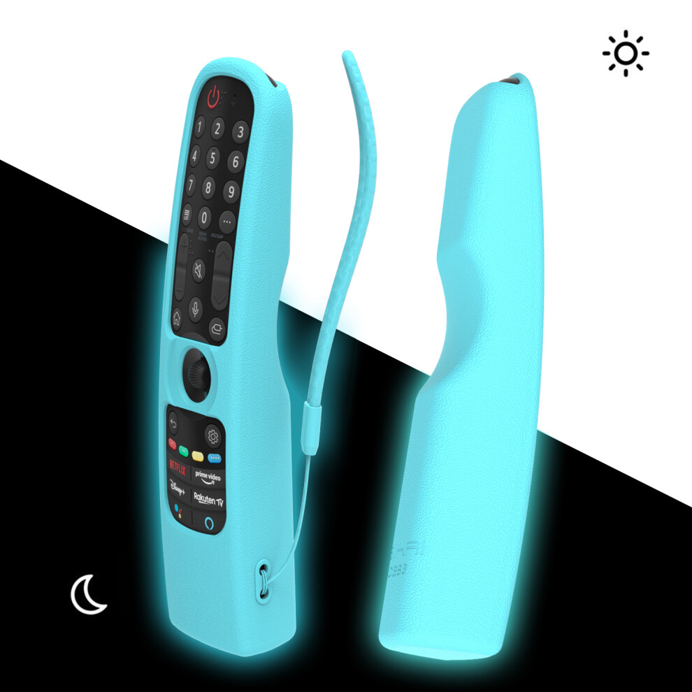 (Glow Blue) Silicone Case For Lg Mr22ga Mr21ga Mr21n, Mr21gc Remote Control Cover Sikai For Lg Oled Tv Magic Remote Mr21 Ga Light/Blue