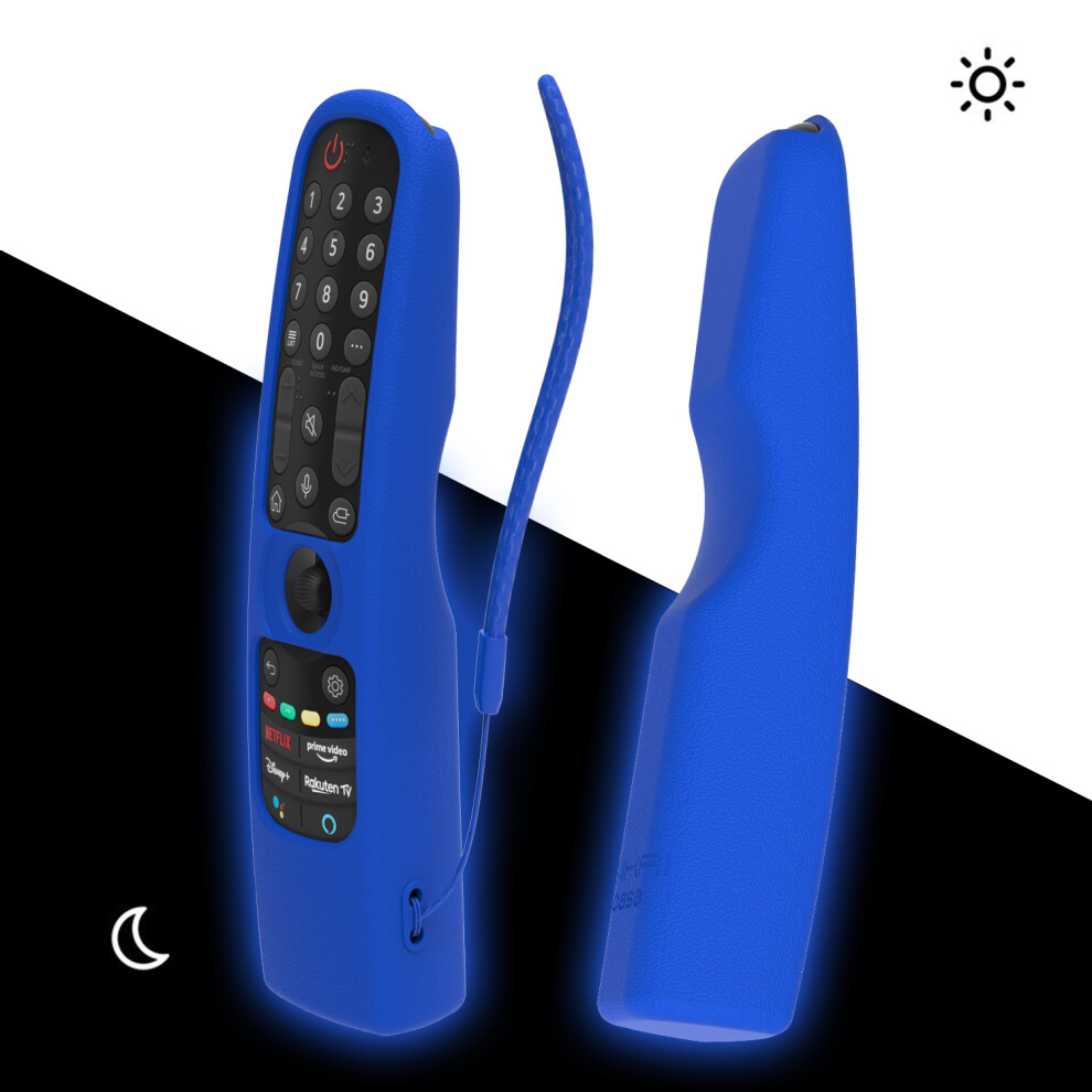 (Glow Blue) Silicone Case For Lg Mr22ga Mr21ga Mr21n, Mr21gc Remote Control Cover Sikai For Lg Oled Tv Magic Remote Mr21 Ga Dark/Blue
