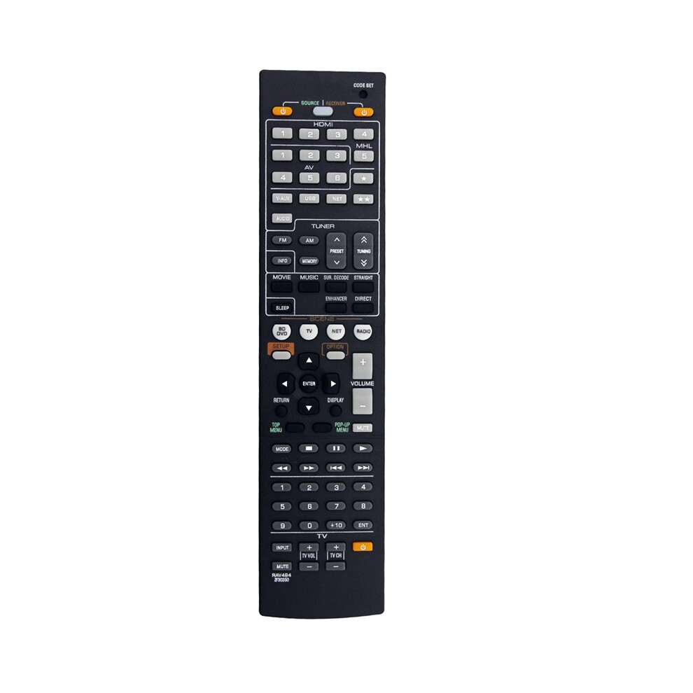 (Black) Rav494 Zf30350 Replacement Remote Control For Yamaha Av Receiver Rx-V475 Rx-V475bl Htr-4066 Rxv475 Htr4066 Rxv475bl Black