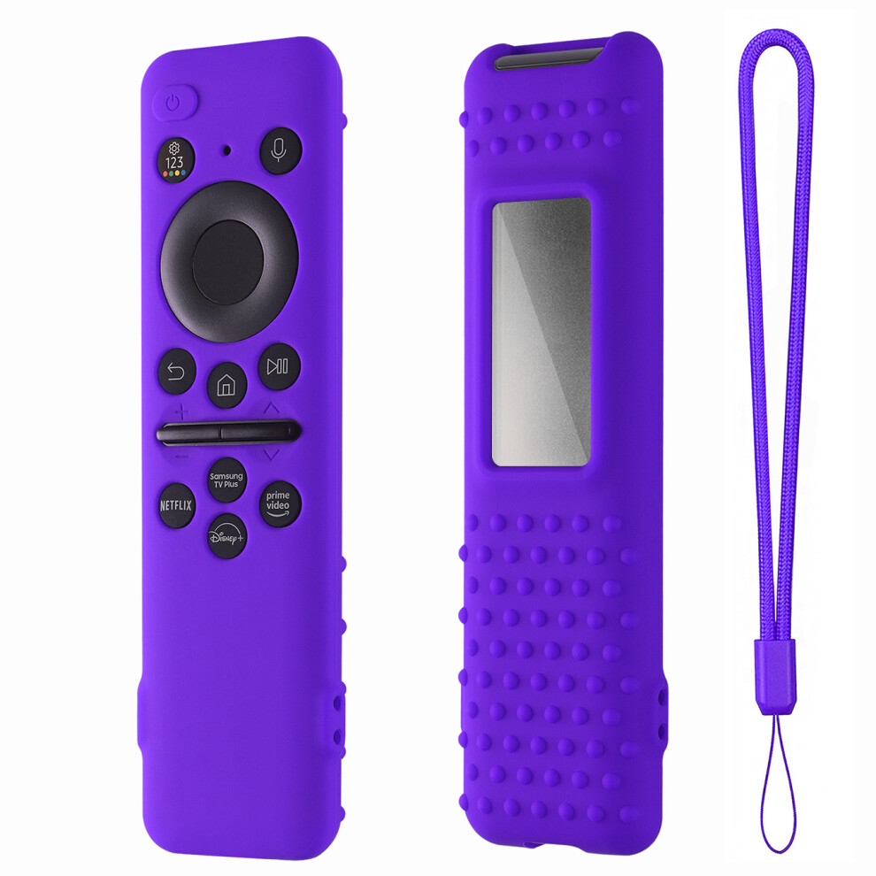(Purple) Silicone Protective Cover For Samsung Smart Tv Remote Control Bn59-01432 Bn59-01436 Tm2360 For Samsung Solar Cell Remote Case Purple