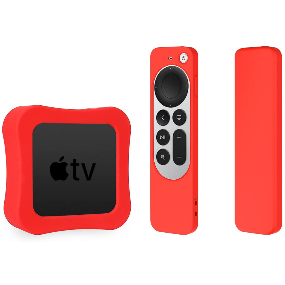 (Red) Silicone Remote Case For Apple TV 2022 Siri Remote 4K 3rd Generation Remote Control Protective Cover Set-top Box Protective Case