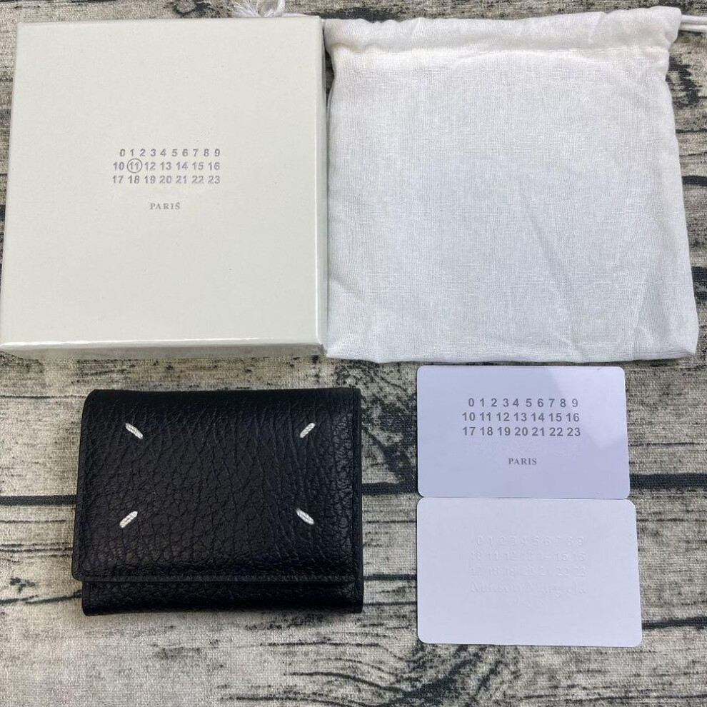 (black) "style 22ss Cowhide Tri-fold Wallet: Genuine Leather Multi-card Holder & Coin Purse For Men And Women