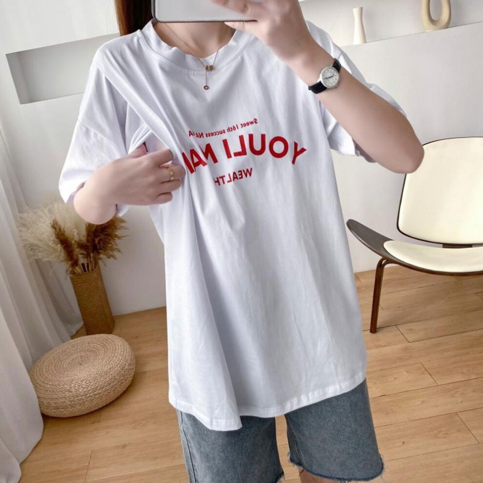 (white, XL) "maternity And Nursing Summer Tops: Loose Fit, Large Size T-shirts And Bottoming Shirts