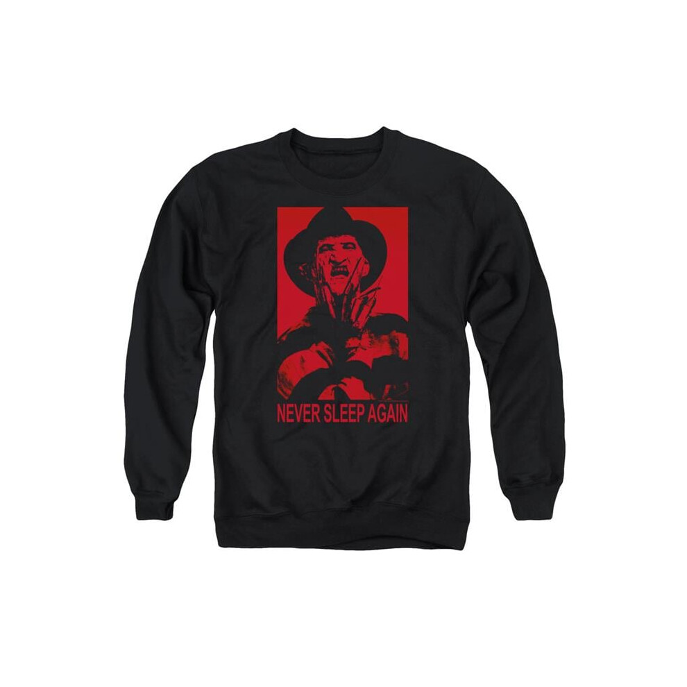 Trevco Sportswear WBM695-AS-1 Nightmare On Elm Street Never Sleep Again Adult Crewneck Sweatshirt, Black - Small-image-OPC-PGCMDJ5-NEW