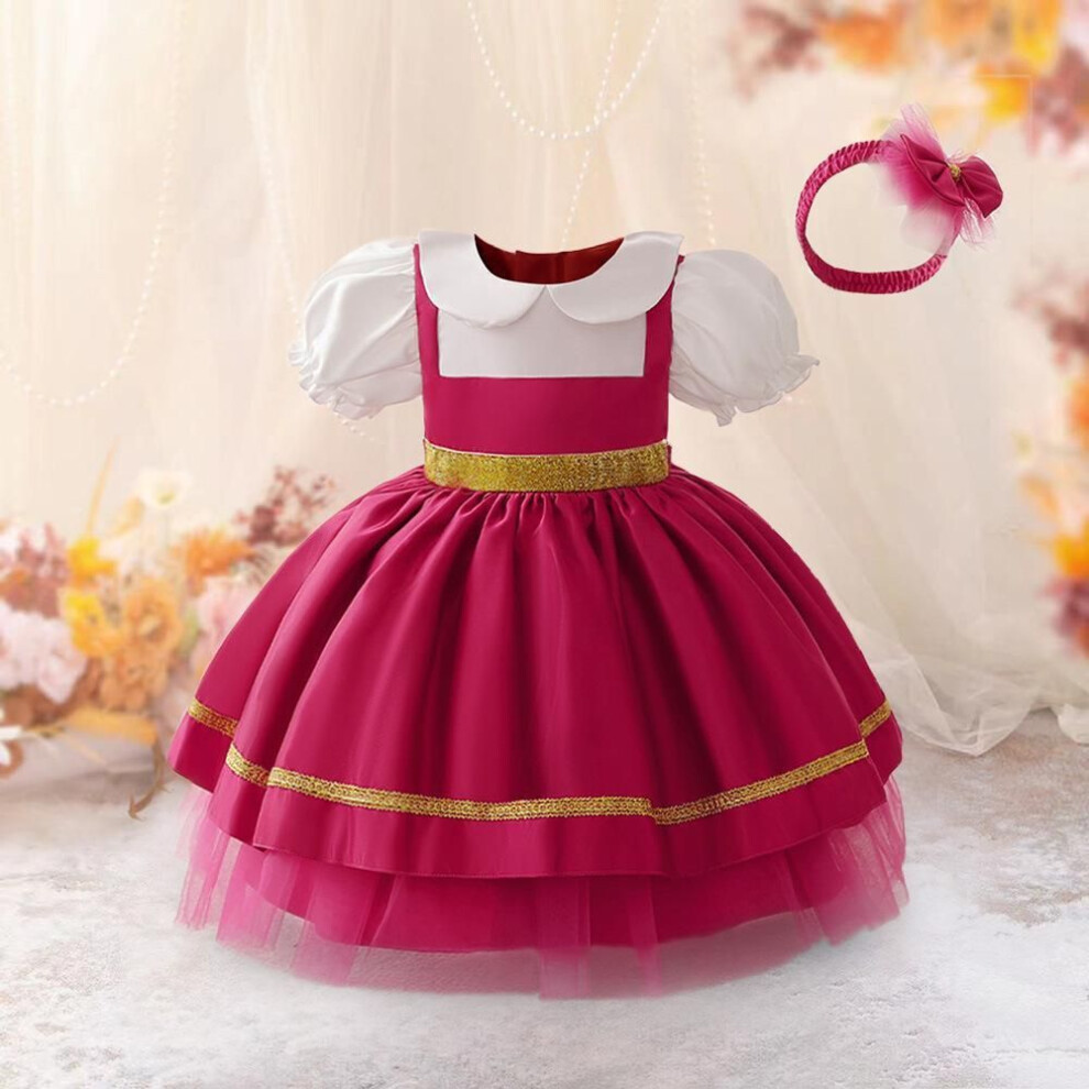 (90cm (12-18M)) "sequin Princess Christmas Dress For Baby Girls