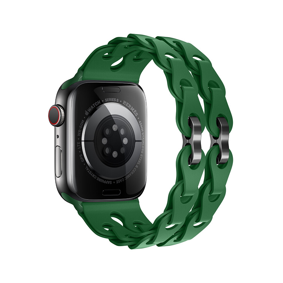 (Alfalfa grass, 38mm 40mm 41mm) Silicone Strap for Apple Watch Ultra 2 Band 49mm 44mm 42mm 38 40mm 41mm Sport Correa Bracelet for Iwatch Series 9 8 7 6 5 Se 4 3
