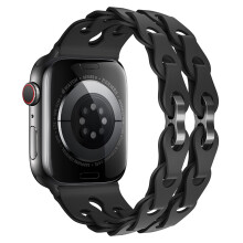 (Black, 42mm 44mm 45mm 49mm) Silicone Strap for Apple Watch Ultra 2 Band 49mm 44mm 42mm 38 40mm 41mm Sport Correa Bracelet for Iwatch Series 9 8 7 6 5 Se 4 3