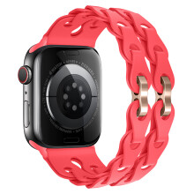 (Guava color, 42mm 44mm 45mm 49mm) Silicone Strap for Apple Watch Ultra 2 Band 49mm 44mm 42mm 38 40mm 41mm Sport Correa Bracelet for Iwatch Series 9 8 7 6 5 Se 4 3