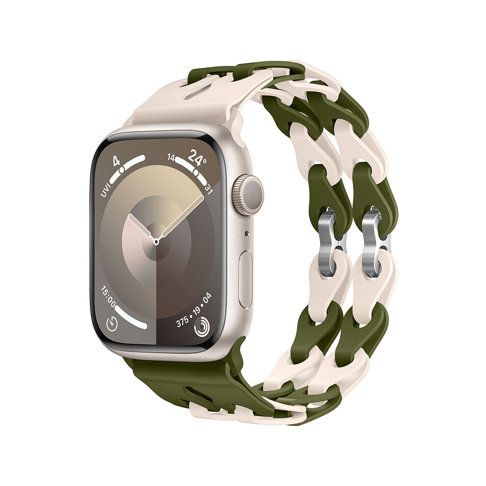 (Olive Star, 42Mm 44Mm 45Mm 49Mm) Silicone Strap For Apple Watch Ultra 2 Band 49Mm 44Mm 42Mm 38 40Mm 41Mm Sport Correa Bracelet For Iwatch Serie Green