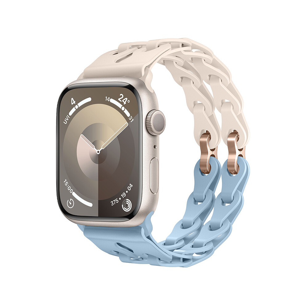 (Star Light 42Mm 44Mm 45Mm 49Mm) Silicone Strap For Apple Watch Ultra 2 Band 49Mm 44Mm 42Mm 38 40Mm 41Mm Sport Correa Bracelet For Iwatch Series Blue