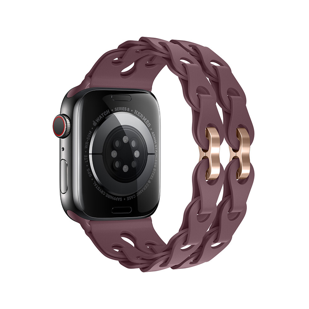 (Smoky 42Mm 44Mm 45Mm 49Mm) Silicone Strap For Apple Watch Ultra 2 Band 49Mm 44Mm 42Mm 38 40Mm 41Mm Sport Correa Bracelet For Iwatch Series 9 Purple