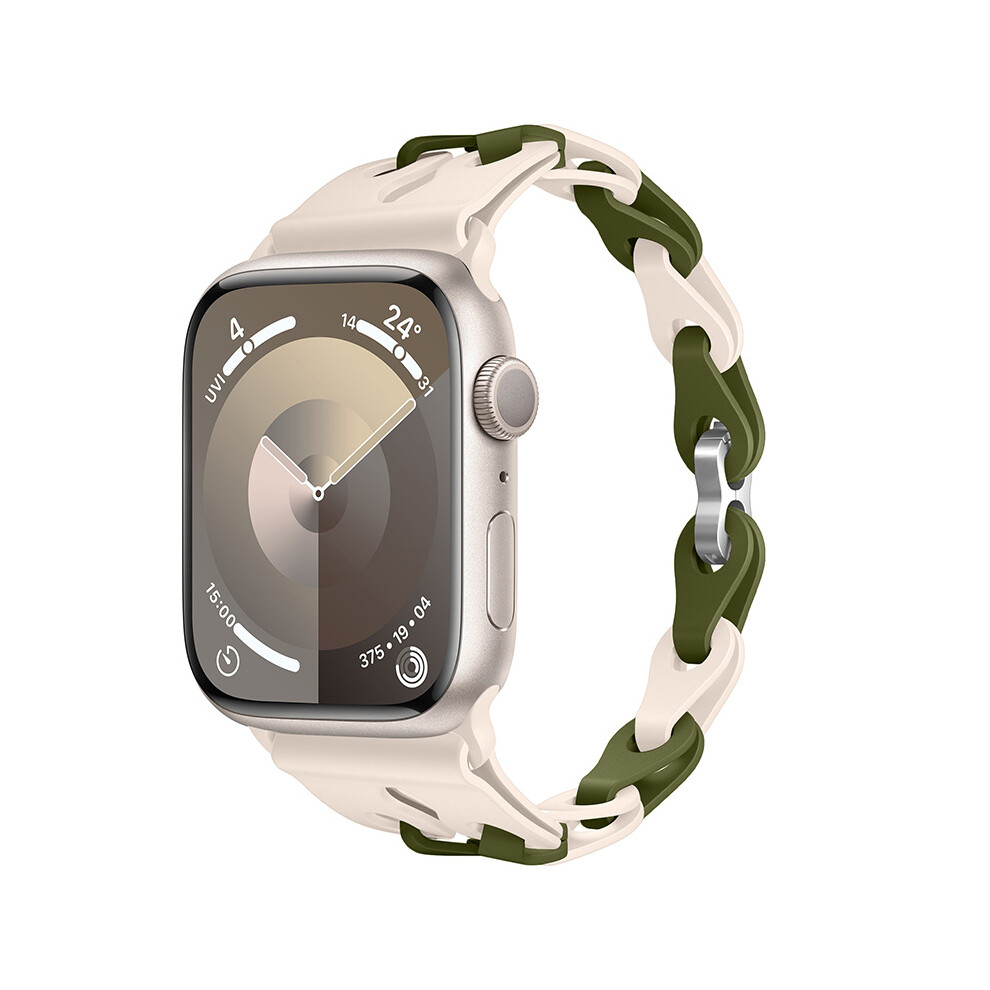 (Single Olive Star, 42Mm 44Mm 45Mm 49Mm) Silicone Strap For Apple Watch Ultra 2 Band 49Mm 44Mm 42Mm 38 40Mm 41Mm Sport Correa Bracelet For Iwatch Ser Green
