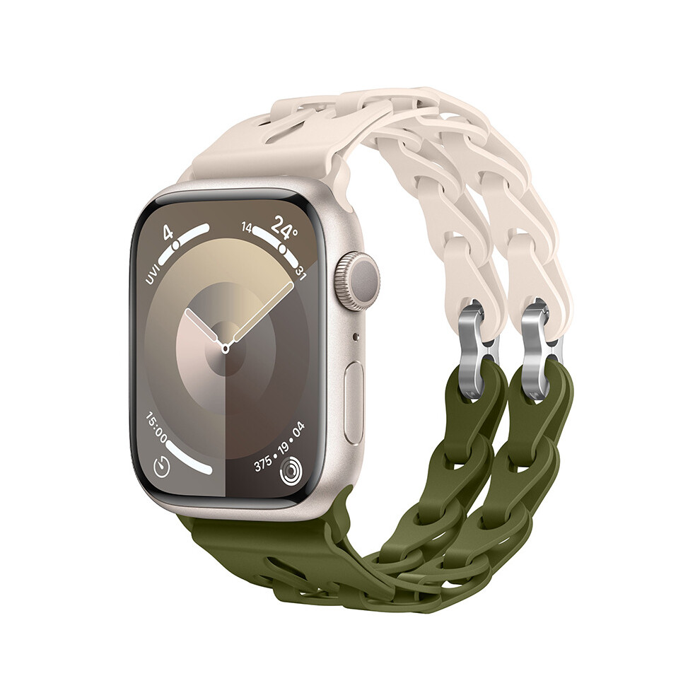 (Star Olive 42Mm 44Mm 45Mm 49Mm) Silicone Strap For Apple Watch Ultra 2 Band 49Mm 44Mm 42Mm 38 40Mm 41Mm Sport Correa Bracelet For Iwatch Serie Green
