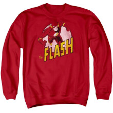 Trevco Sportswear DCO177C-AS-2 DC Flash The Flash Adult Crewneck Sweatshirt, Red - Medium