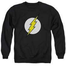 Trevco Sportswear DCO724B-AS-2 DC Flash Fl Classic Adult Crewneck Sweatshirt, Black - Medium