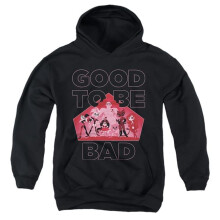 Trevco Sportswear DCSHG109-YFTH-4 DC Superhero Girls Good To Be Bad Youth Hooded Sweatshirt, Black - Extra Large