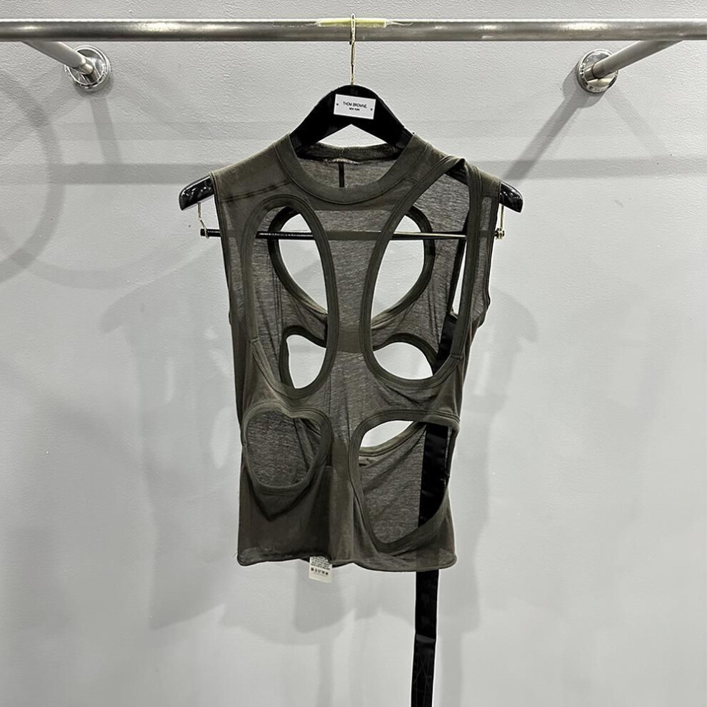 (green, Medium) Subhuman Women's L European & American Style Distressed Outer Vest Top