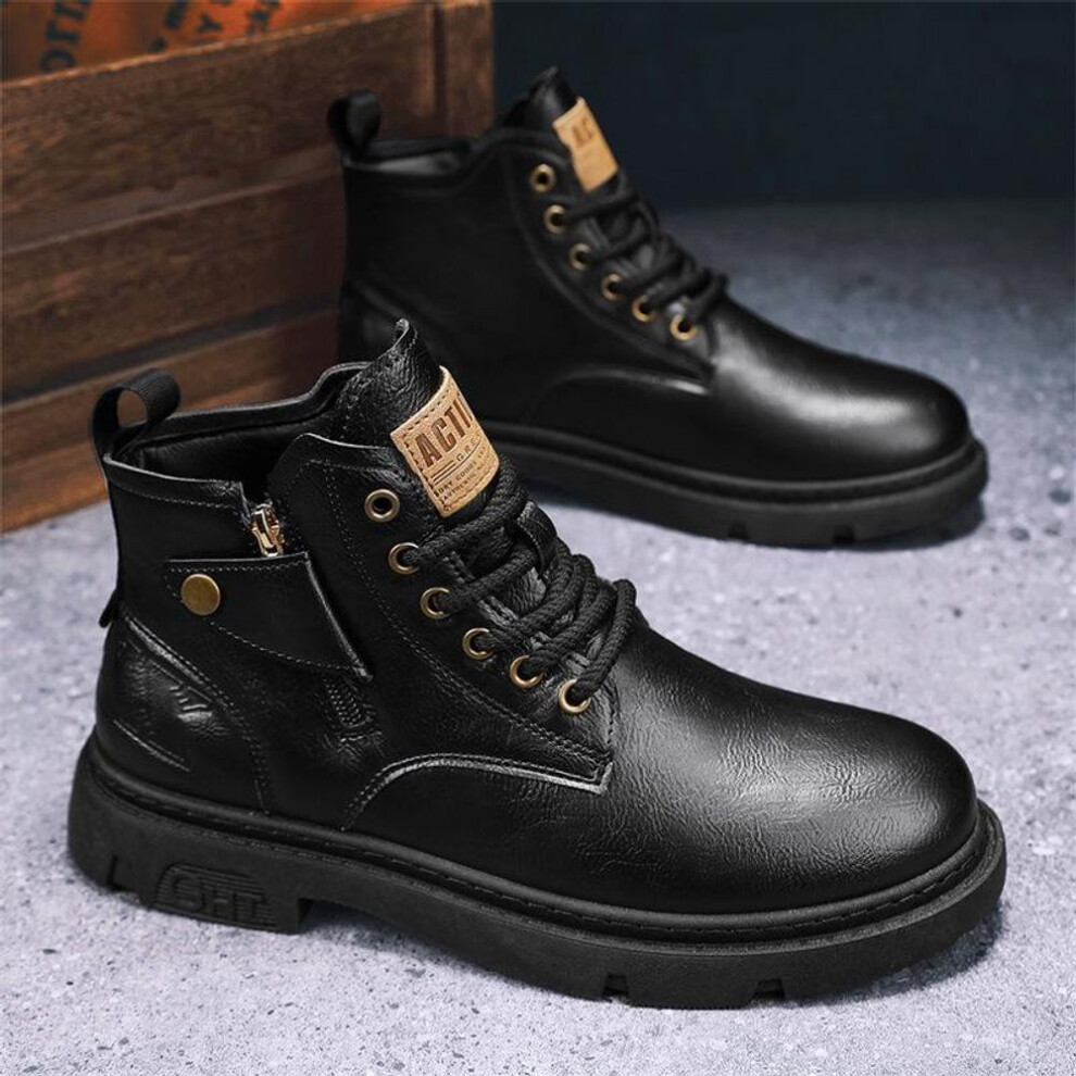 (black, 42) Men's 2023 Retro Trend Martin Boots - British Style, Non-slip, Waterproof, Practical Short Work Boots