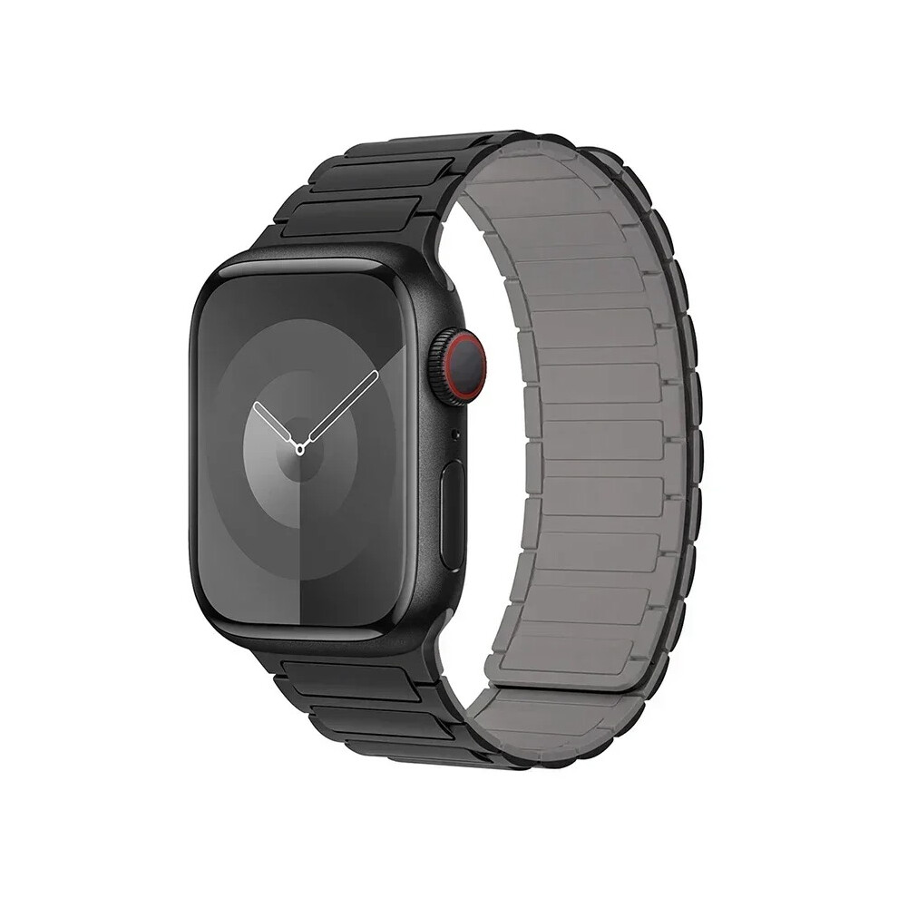 (black gray, 38mm 40mm 41mm) Magnetic Loop for Apple Watch Bands 44mm 40mm 49mm 45mm 41mm 38mm Silicone Bracelet iWatch Series 9 8 7 6 5 4 3 Se ultra 2 strap