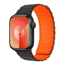 (black orange, 42mm 44mm 45mm 49mm) Magnetic Loop for Apple Watch Bands 44mm 40mm 49mm 45mm 41mm 38mm Silicone Bracelet iWatch Series 9 8 7 6 5 4 3 Se ultra 2 strap