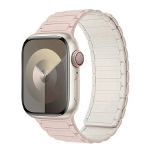 (pink starlight, 38mm 40mm 41mm) Magnetic Loop for Apple Watch Bands 44mm 40mm 49mm 45mm 41mm 38mm Silicone Bracelet iWatch Series 9 8 7 6 5 4 3 Se ultra 2 strap