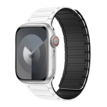 (white black, 42mm 44mm 45mm 49mm) Magnetic Loop for Apple Watch Bands 44mm 40mm 49mm 45mm 41mm 38mm Silicone Bracelet iWatch Series 9 8 7 6 5 4 3 Se ultra 2 strap