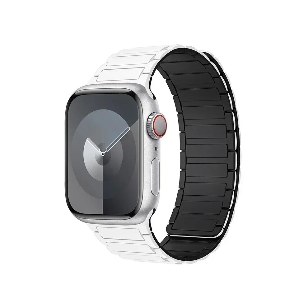(white black, 42mm 44mm 45mm 49mm) Magnetic Loop for Apple Watch Bands 44mm 40mm 49mm 45mm 41mm 38mm Silicone Bracelet iWatch Series 9 8 7 6 5 4 3 Se ultra 2 strap