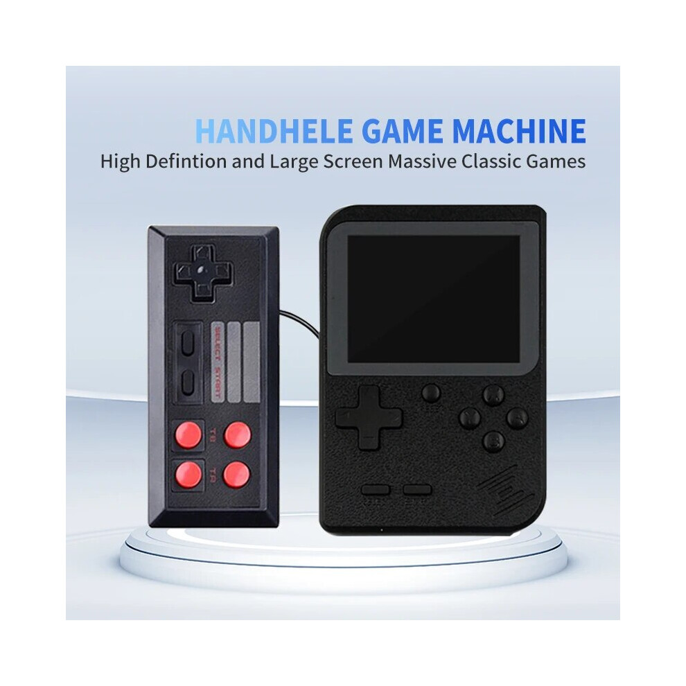 (Double Black) GAMINJA GC26 Retro Portable Mini Handheld Video Game Console 3.0 Inch Color LCD Kids Color Game Player Built in 400 Games
