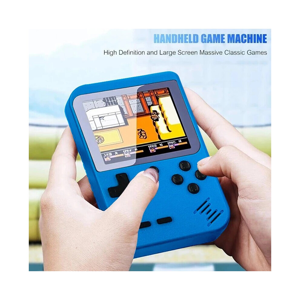 (Single Blue) GAMINJA GC26 Retro Portable Mini Handheld Video Game Console 3.0 Inch Color LCD Kids Color Game Player Built in 400 Games