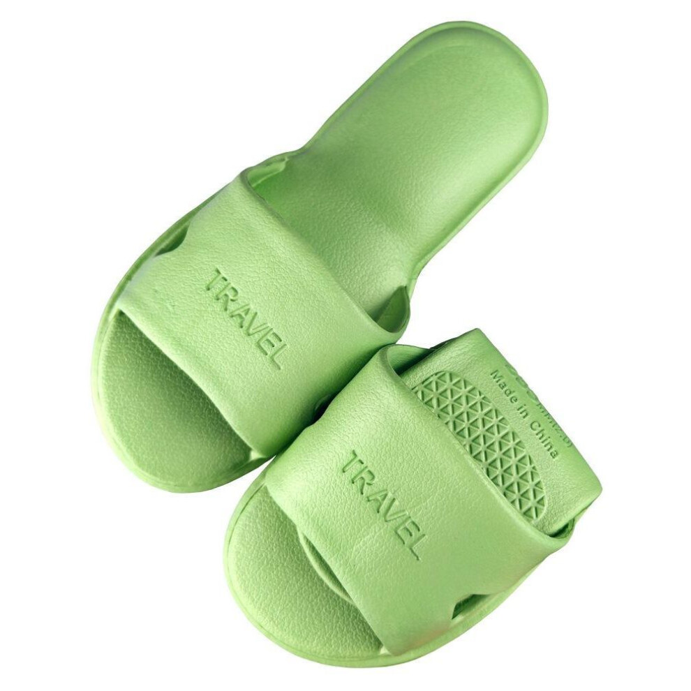 (light green, 38-39) "Non-Slip Foldable Travel Slippers for Men and Women - Perfect for Swimming, Beach, Hotel, and Business Trips.