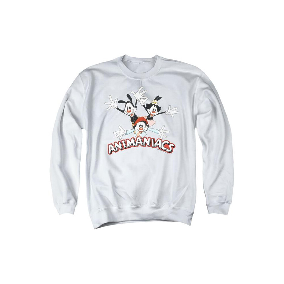Trevco Sportswear WBT782-AS-5 Animaniacs Trio Adult Crewneck Sweatshirt, White - 2X-image-OPC-PGCMZ6B-NEW