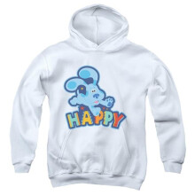 Trevco Sportswear NICK407-YFTH-2 Blues Clues & You Happy Puppy Youth Hooded Sweatshirt, White - Medium