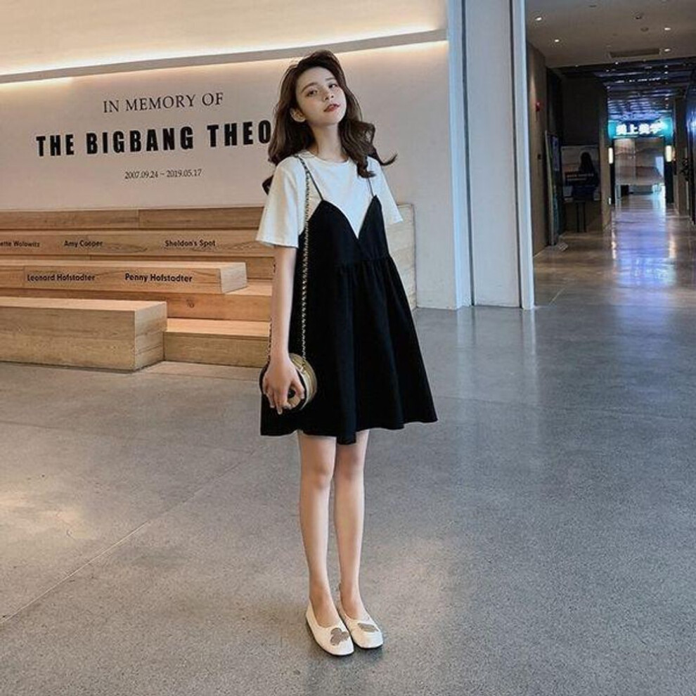 (L) "Maternity Summer Short-Sleeve Medium-Length Two-Piece Loose Top