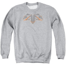 Trevco Sportswear BVS113D-AS-2 Batman vs Superman Tech Bat Logo Adult Crewneck Sweatshirt, Athletic Heather - Medium