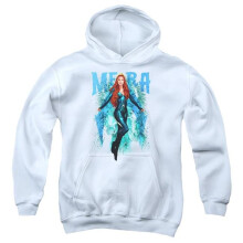 Trevco Sportswear AQUA109-YFTH-2 Aquaman Movie Mera Youth Hooded Sweatshirt, White - Medium