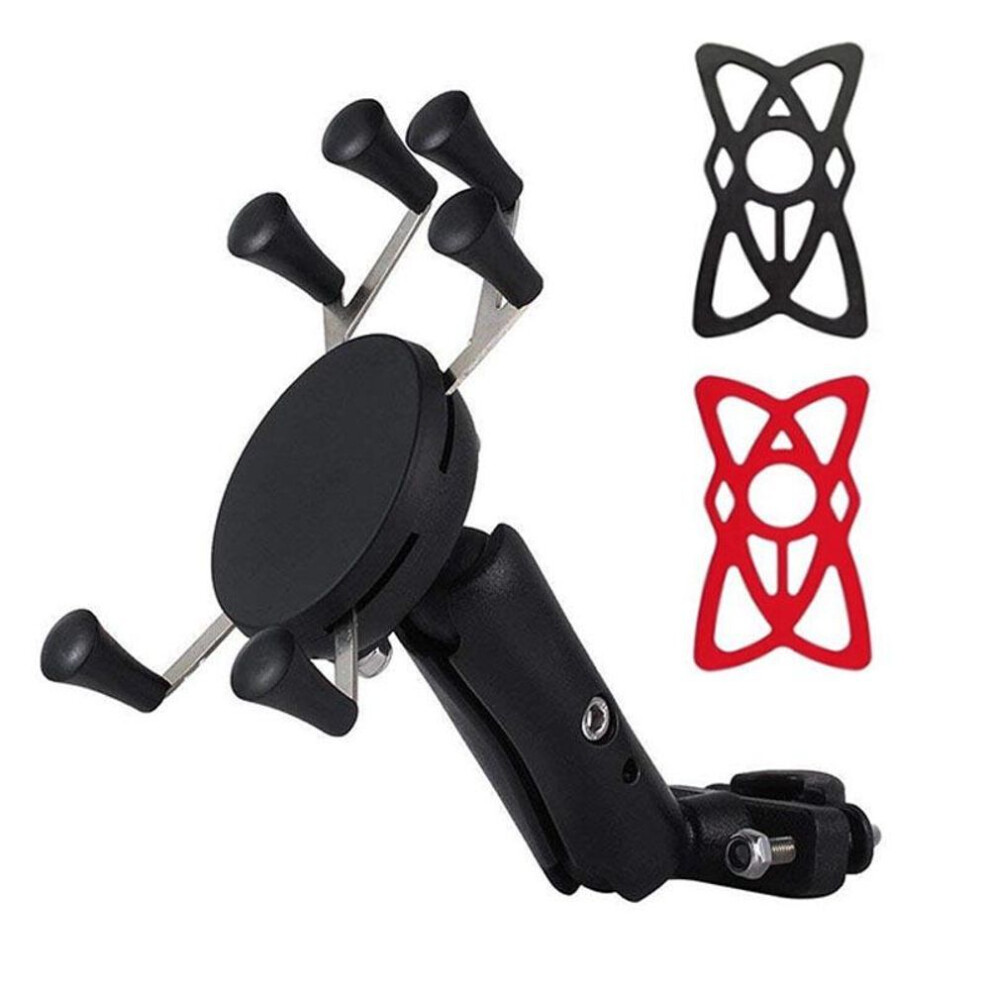 Universal Shockproof Motorcycle & Electric Car Phone Holder with Six-Claw Silicone Protection